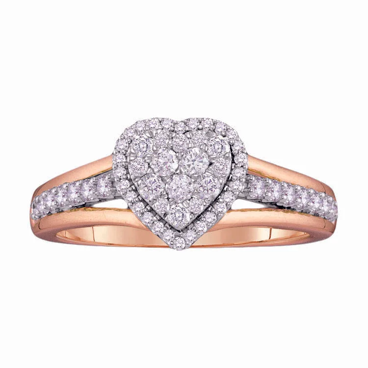 1/2 CTW Diamond Heart Ring in 10KT Rose Gold