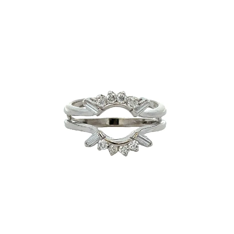 Baguette Cut Diamond Ring Guard in White Gold