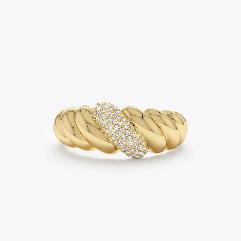 Chunky Diamond Croissant Ring, Amina