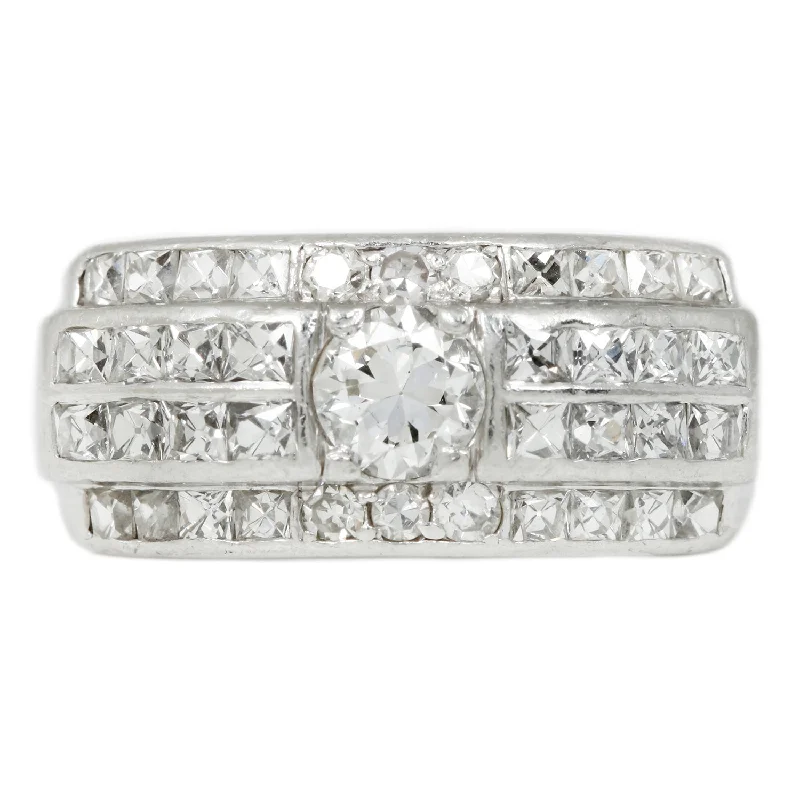 Deco Diamond Quartet Ring