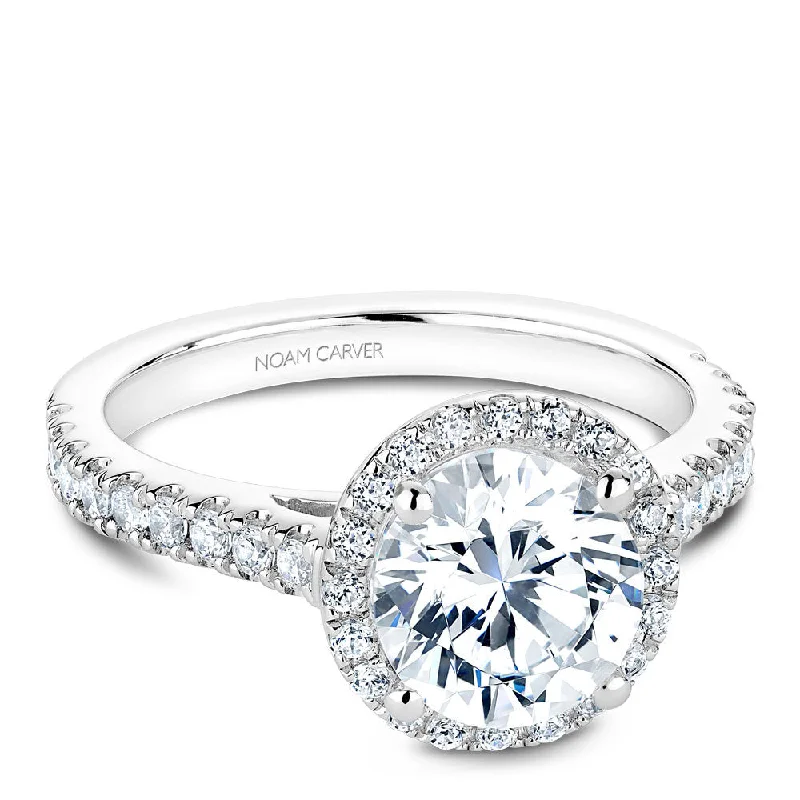 Noam Carver Diamond Halo Engagement Ring B034-03A