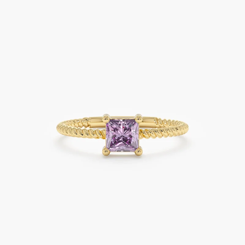 Square Amethyst Ring, Sage