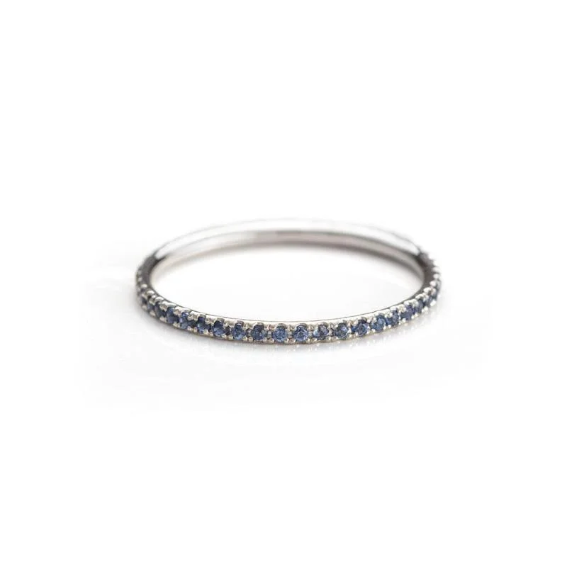 Blue Light Sapphire Eternity Band