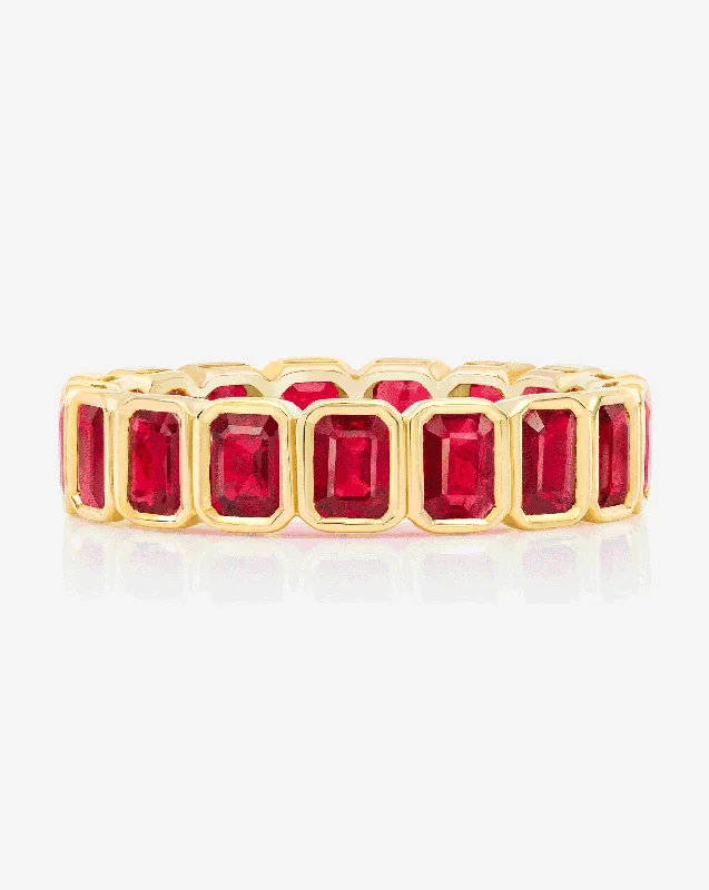 Gemstone Bezel Eternity Band