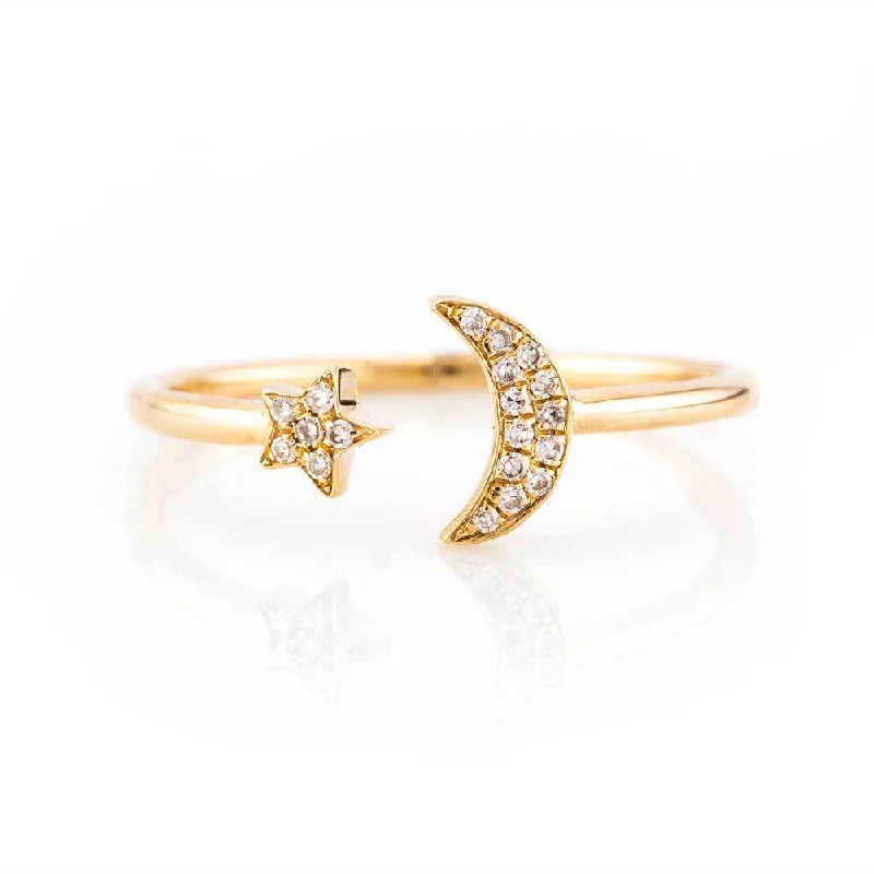 Star and Moon Ring