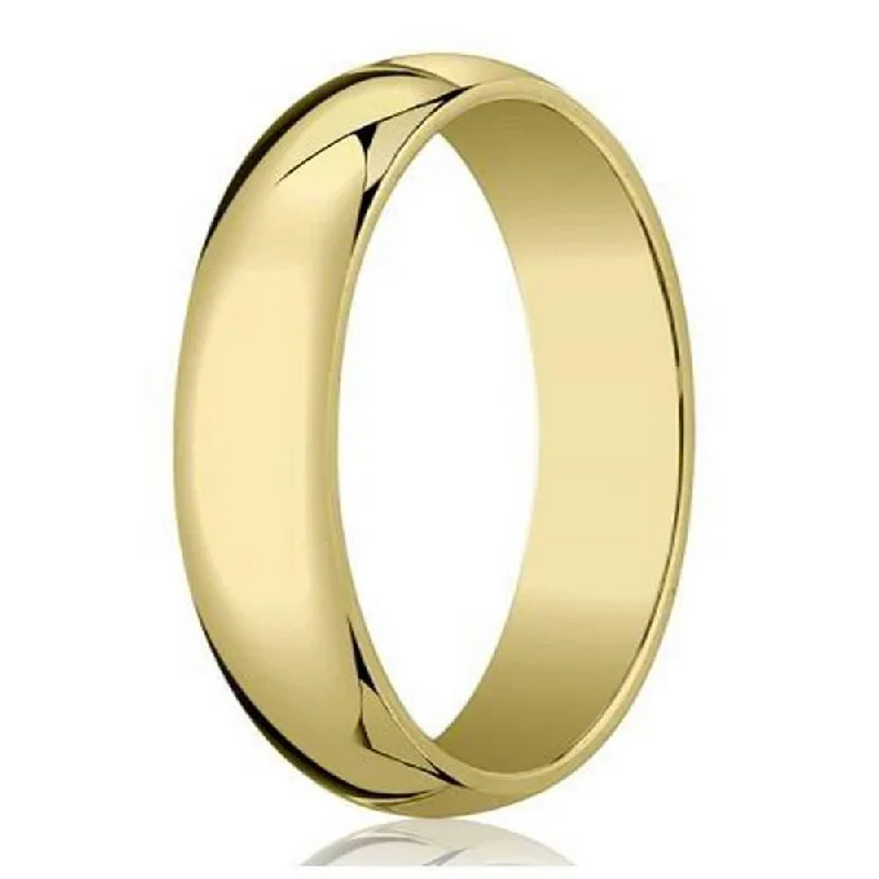 18K Yellow Gold Designer Wedding Band for Men, Traditional | 6mm