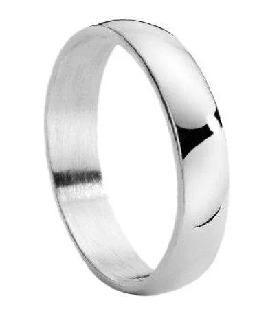 Titanium Wedding Band with Polished Domed Profile | 4mm