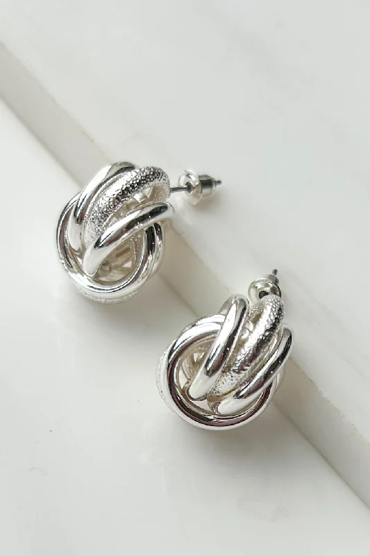 Dignified Response Knotted Charm Earrings (Silver)