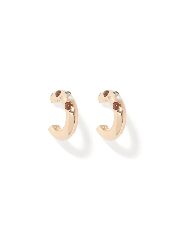 Sylvie Stone Hoop Earrings