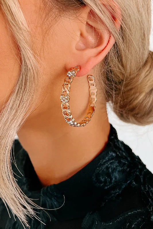 Think Pretty Textured Hoop Earrings (Gold)