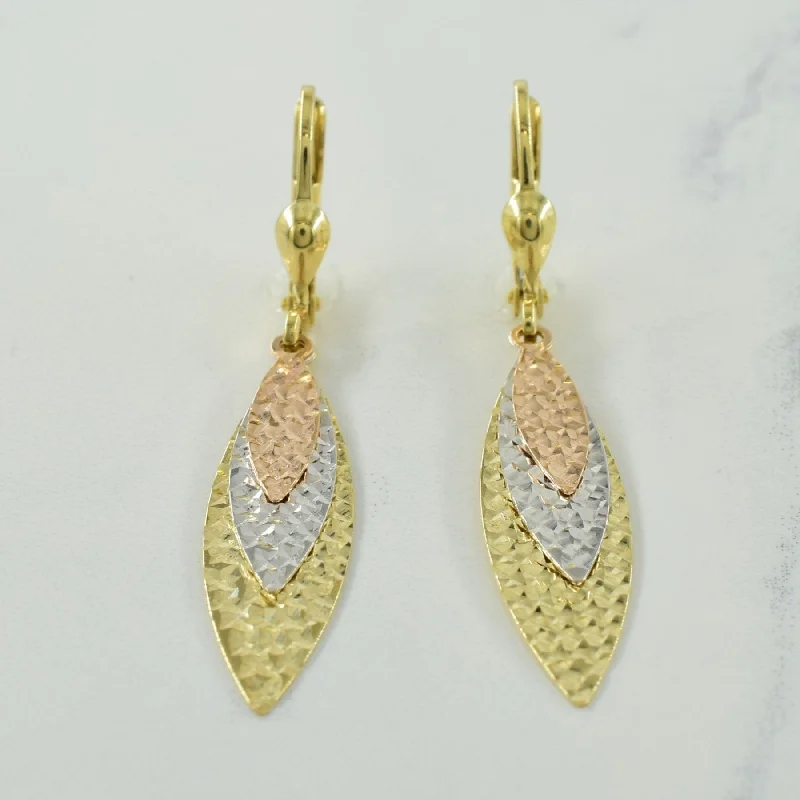 Big Discounts On Elegant Jewelry Collections 10k Tri Tone Gold Drop Earrings |