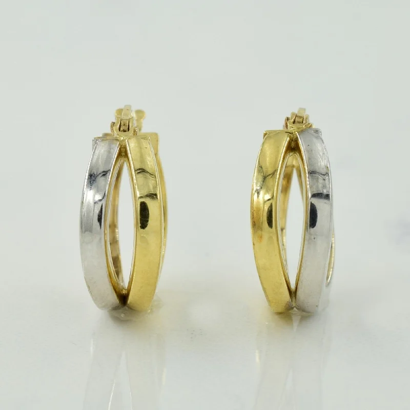 Flash Sale On Exquisite Jewelry – Don't Miss Out 10k Two Tone Gold Huggie Earrings |