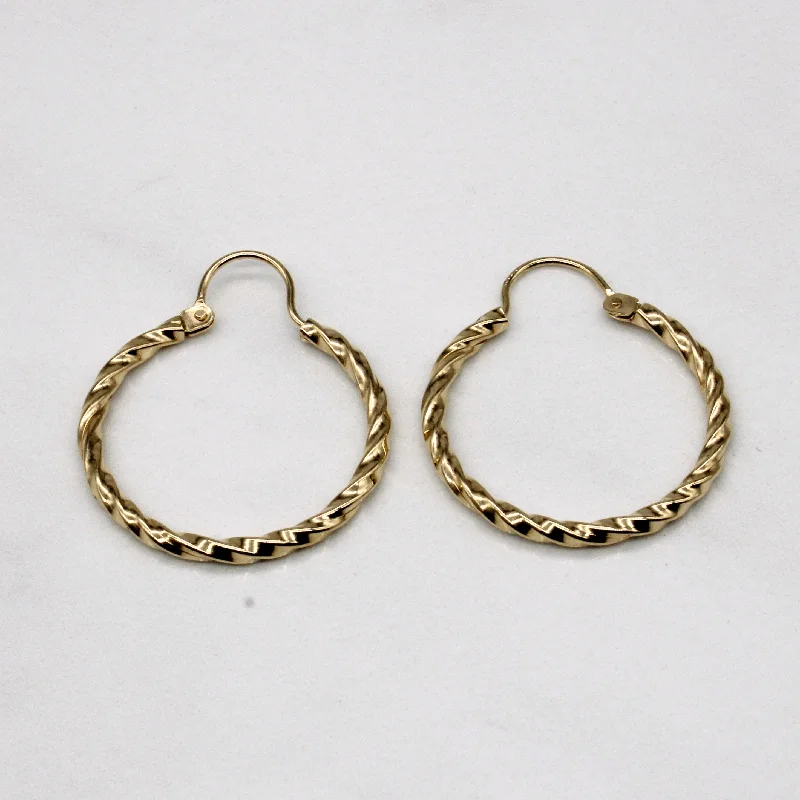 Chic And Stylish Jewelry At Discounted Prices 10k Yellow Gold Hoop Earrings