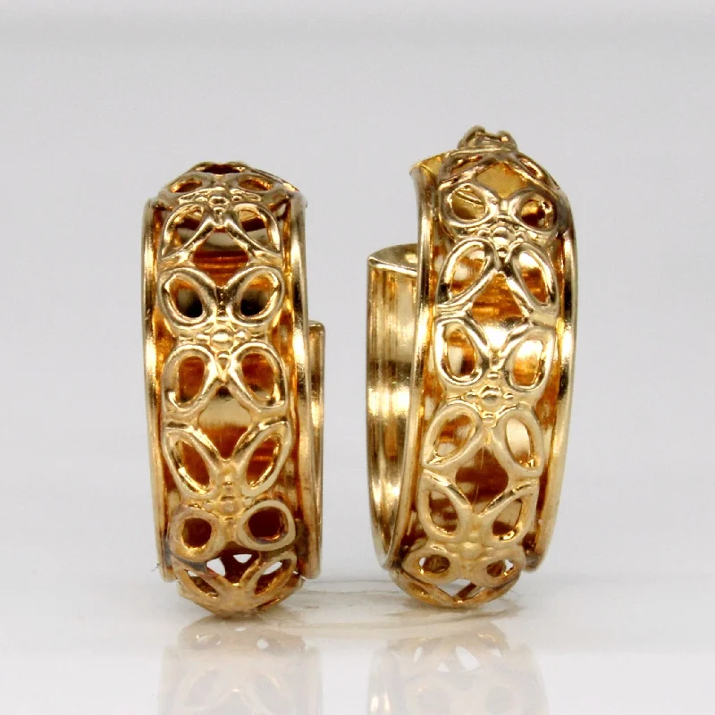 High-End Sparkle, Low-End Prices – Jewelry Sale Live 10k Yellow Gold Lattice Hoop Earrings