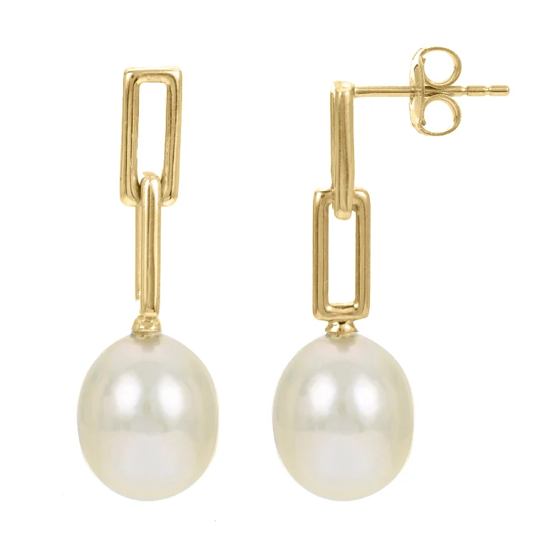 Grab Your Favorite Jewelry At The Lowest Prices 14K Pearl Paperclip Earrings