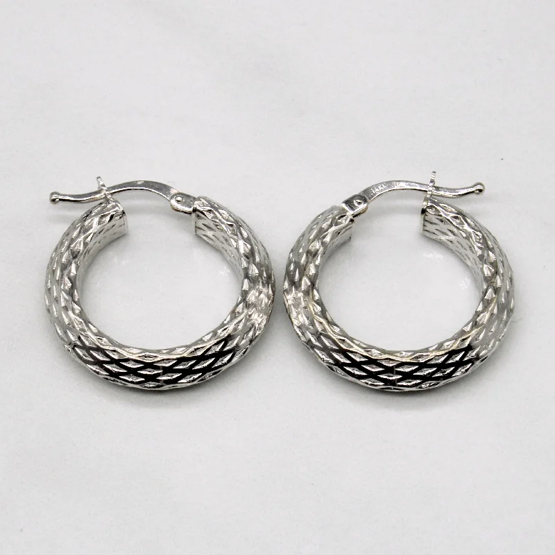 Don't Miss Out On Jaw-Dropping Jewelry Discounts 14k White Gold Hoop Earrings