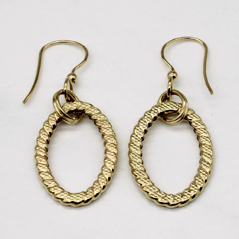 Stunning Statement Jewelry, Unbeatable Discounts 14k Yellow Gold Drop Hoop Earrings