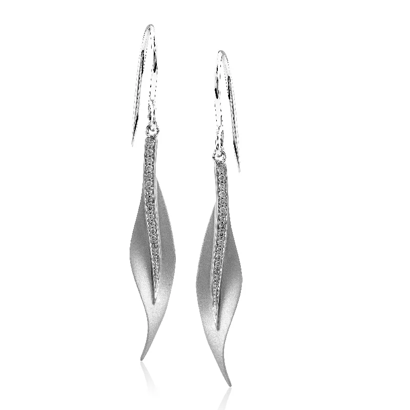 Luxury Meets Affordability – Jewelry Sale Now Live 18K White Gold Diamond Leaf Earrings