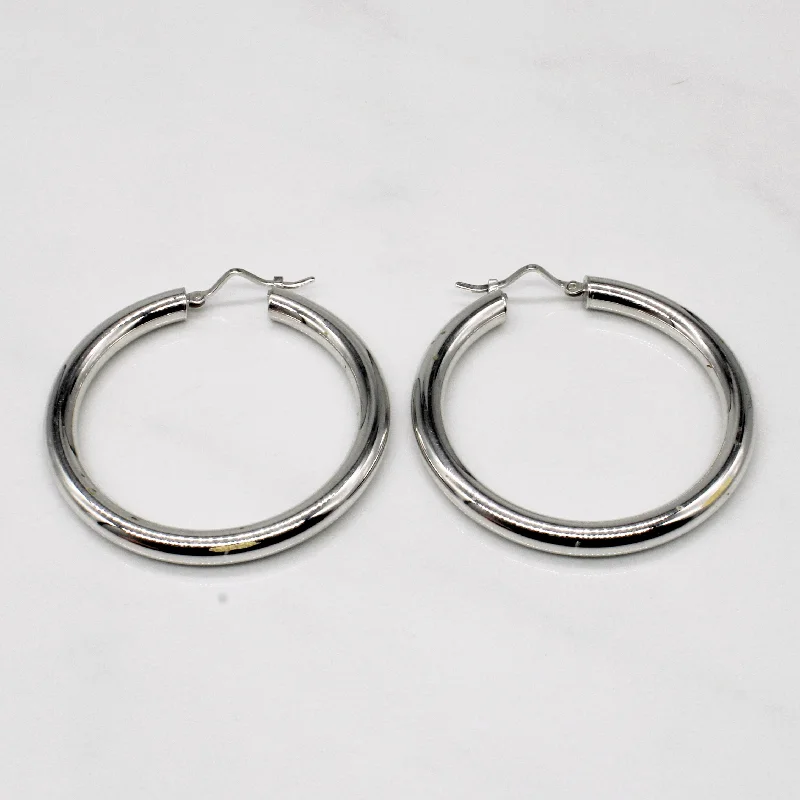 Jewelry Clearance Event – Last Chance For Stunning Deals 18k White Gold Hoop Earrings