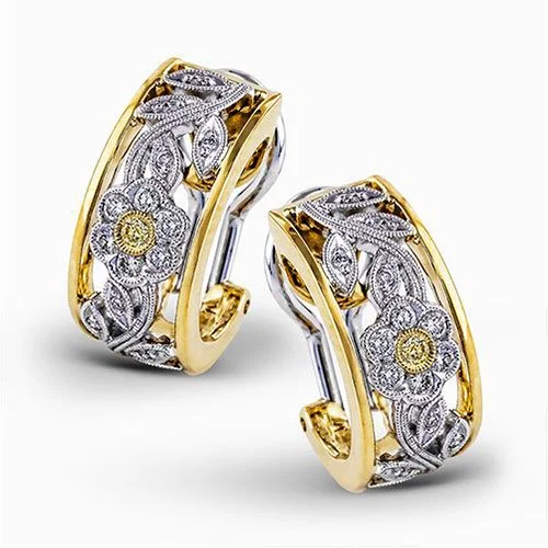 The Perfect Jewelry Piece At The Perfect Price 18K 2-Tone Diamond Garden Earrings