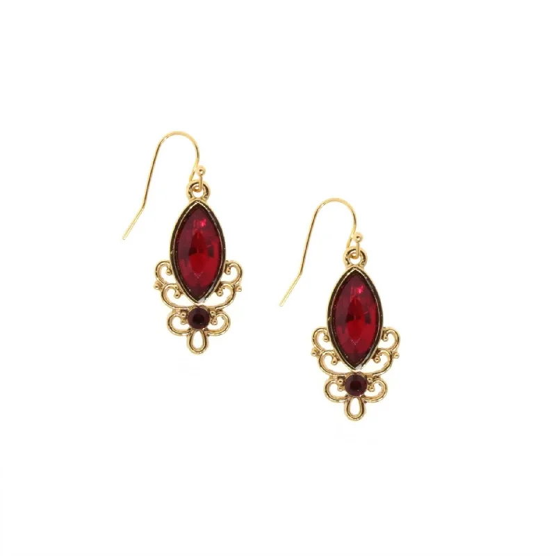 Romantic Heart-Shaped Jewelry For Special Gifts 1928 Jewelry Alluring Siam Red Crystal Drop Earrings