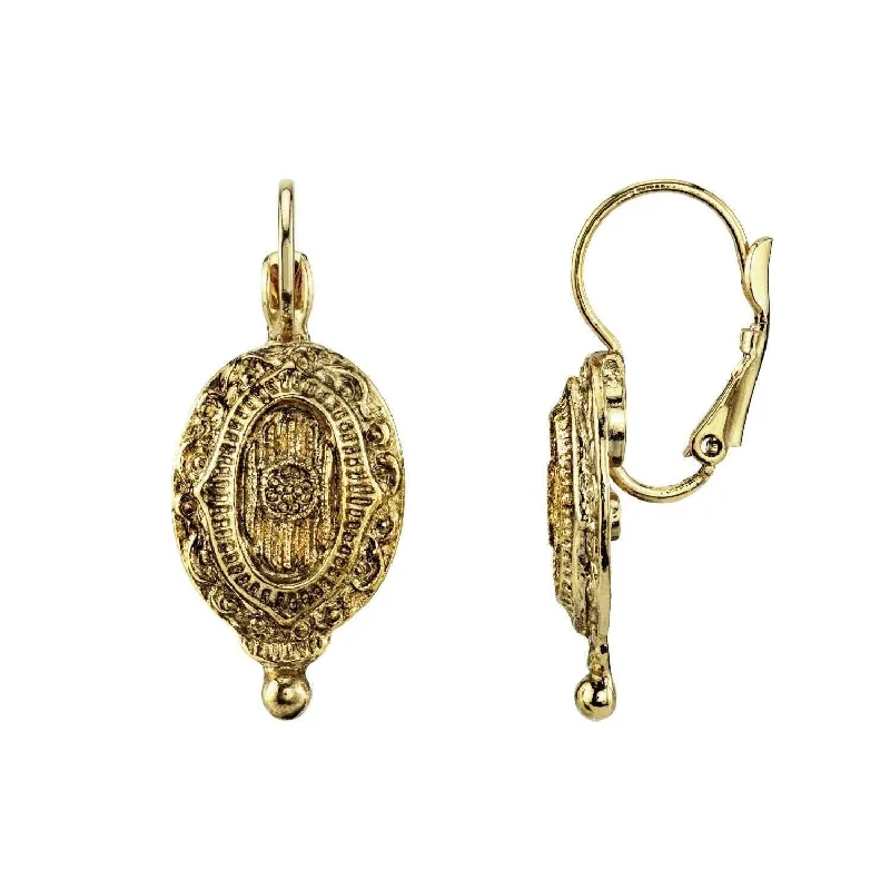 Trending Jewelry Now Available At Exclusive Prices 1928 Jewelry Baroque Insignia Oval Drop Earrings