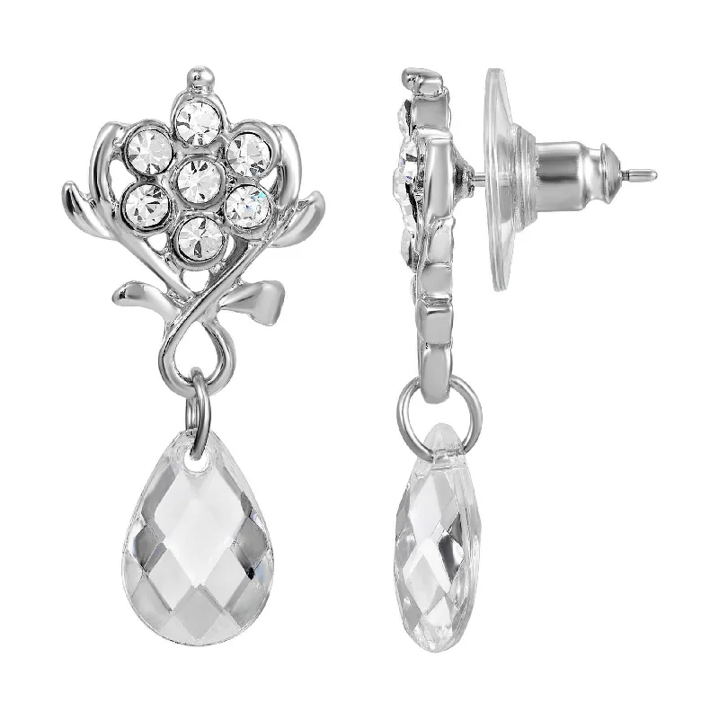 Once-A-Year Jewelry Sale – Grab Your Favorites Now 1928 Jewelry Crystal Flower Teardrop Earrings