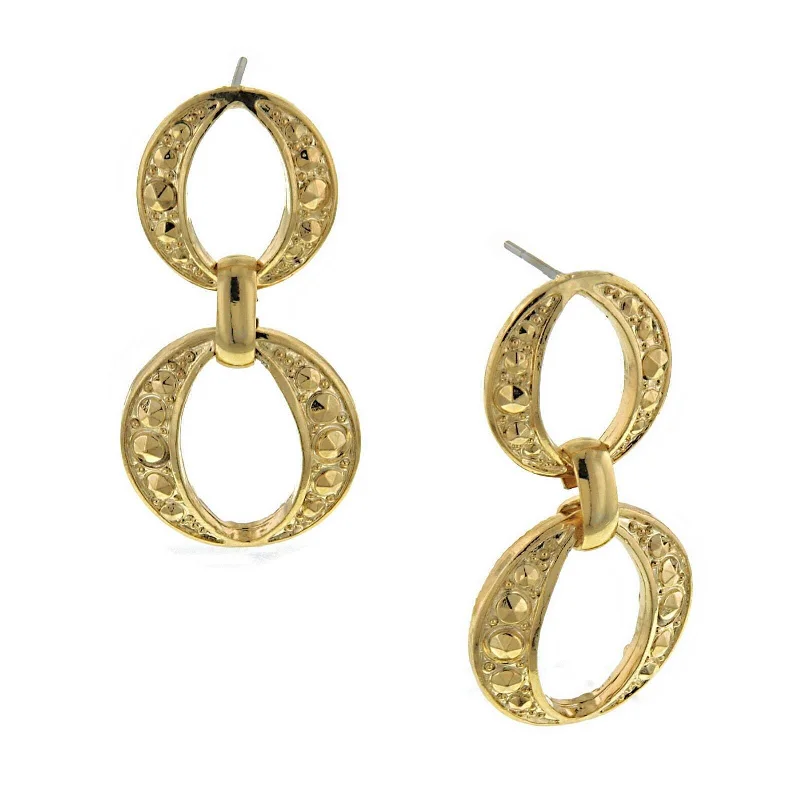 Get Your Favorite Jewelry At The Best Price 1928 Jewelry Faux Marcasite Doubled Circle Linked Dangle Earrings