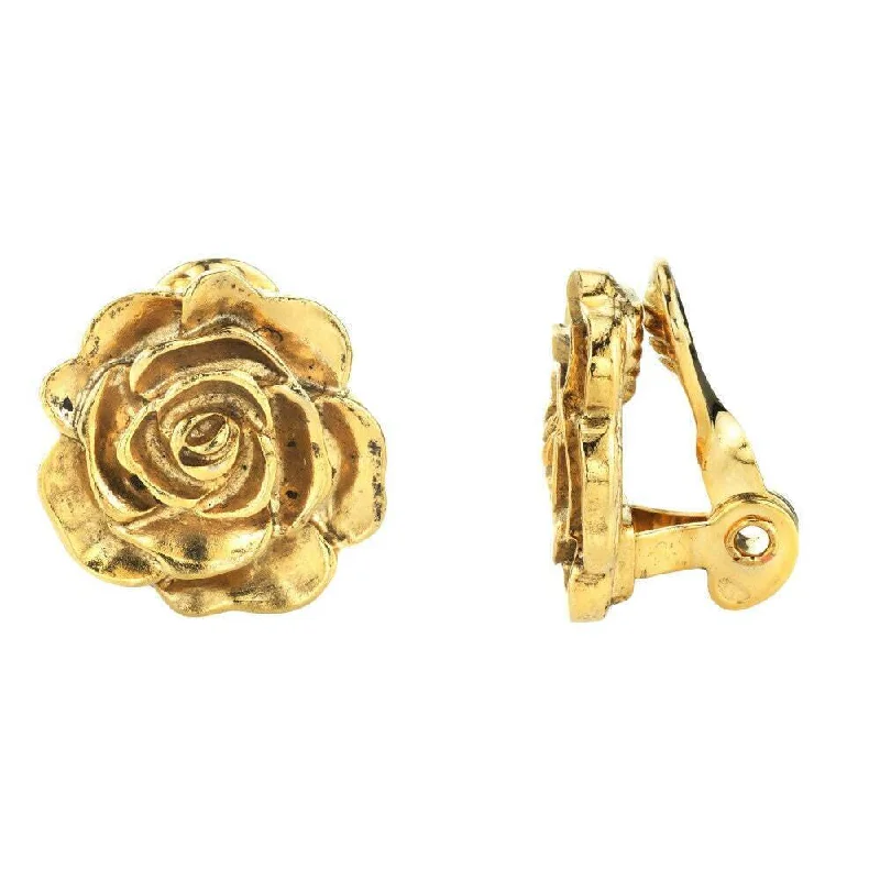 Grab Stylish Jewelry Before The Sale Ends 1928 Jewelry Flower Button Clip On Earrings