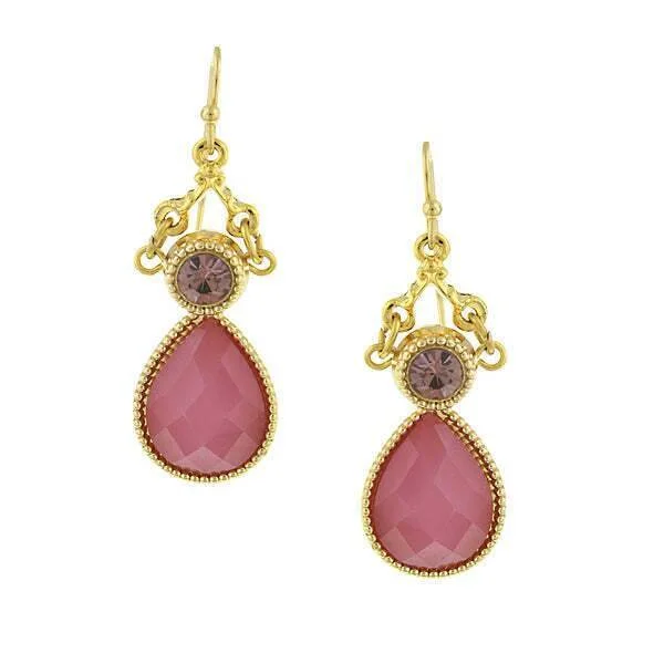 Best-Selling Jewelry Styles Now At Exclusive Discounts 1928 Jewelry Round Crystal & Multifaceted Stone Teardrop Earrings