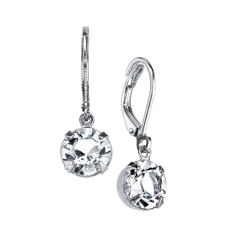 Limited-Time Offer On Elegant Jewelry Pieces 1928 Bridal Round Genuine Austrian Crystal Drop Earrings