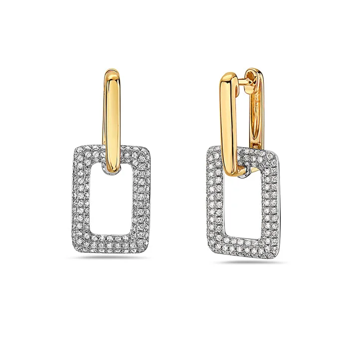 Trending Jewelry Now Available At Exclusive Prices 2-Tone Diamond Drop Earrings