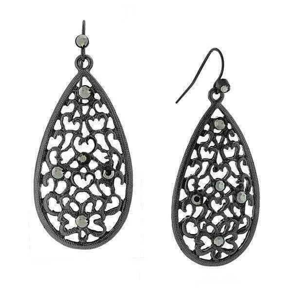 The Perfect Jewelry Piece At The Perfect Price 1928 Jewelry Hematite Color Filigree Teardrop Drop Earrings