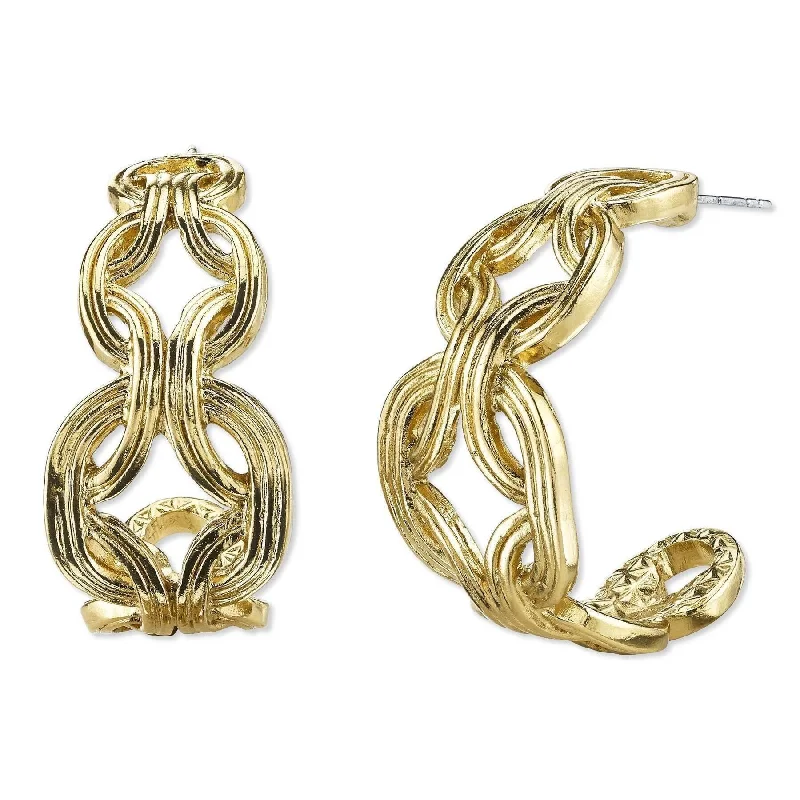 Modern Statement Jewelry For Bold Styling 2028 Jewelry Gold intertwining Link Hoop Earrings