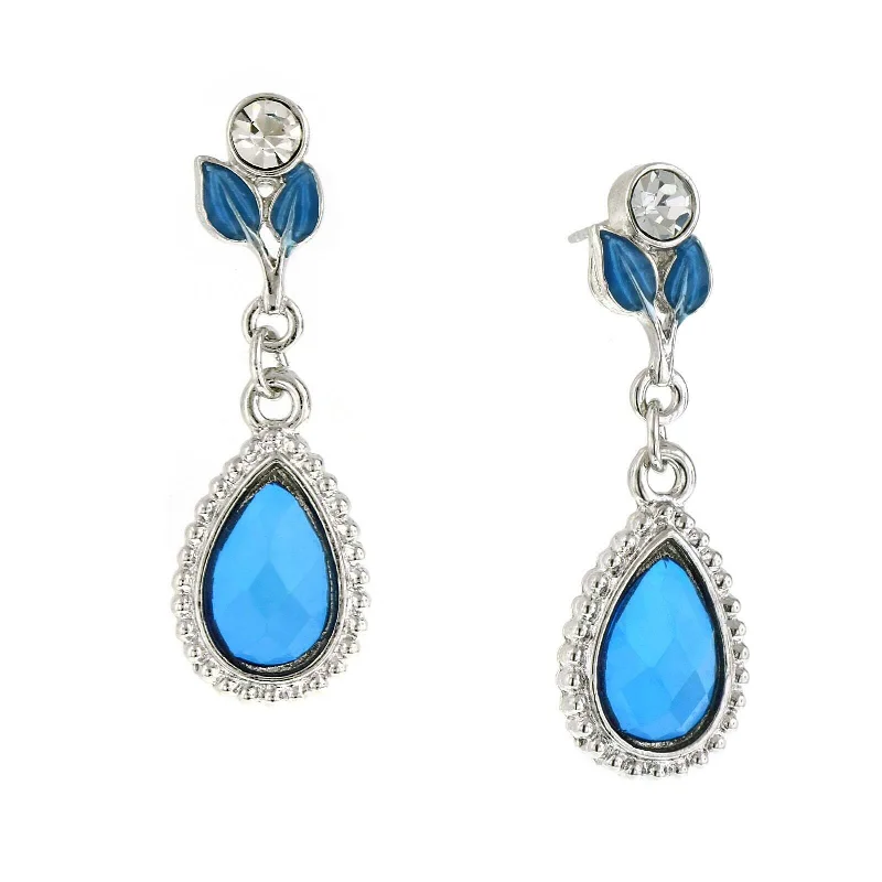 Exclusive Jewelry Bundles At Discounted Prices 1928 Jewelry Sapphire Crystal Leaf Teardrop Stone Earrings