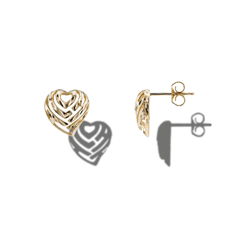 Delicate Crystal Jewelry For Sophisticated Charm Aloha Heart Earrings in Gold - 11mm