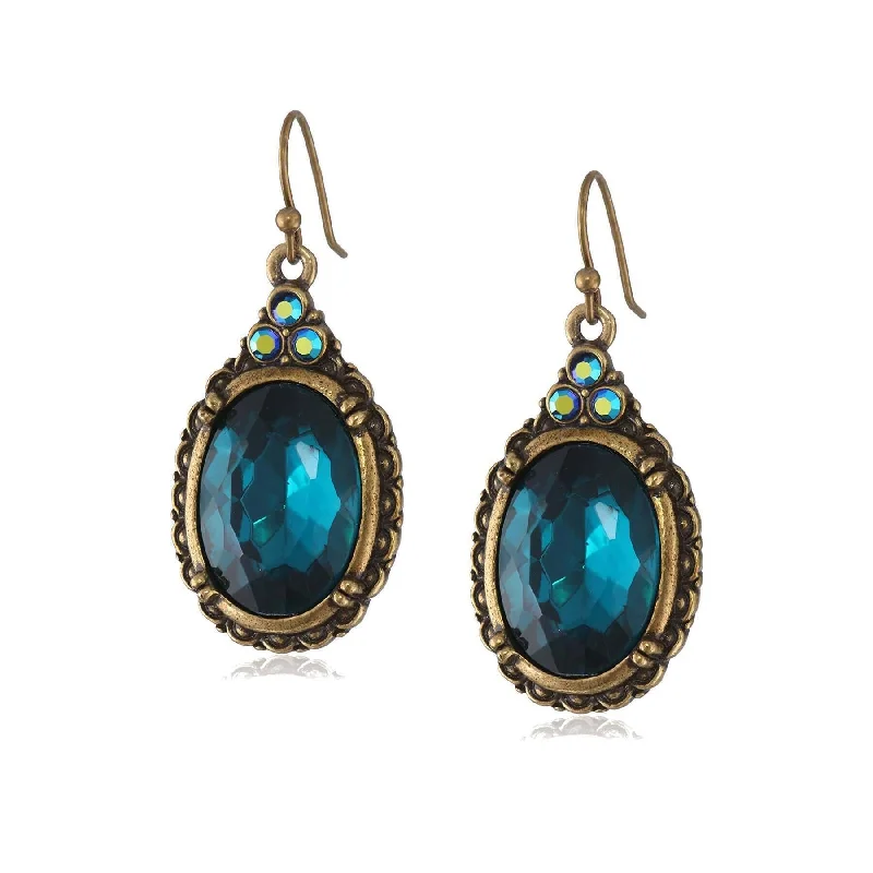 Exclusive Jewelry Bundles At Discounted Rates 1928 Jewelry Antique Inspired Oval Crystal Drop Wire Earrings