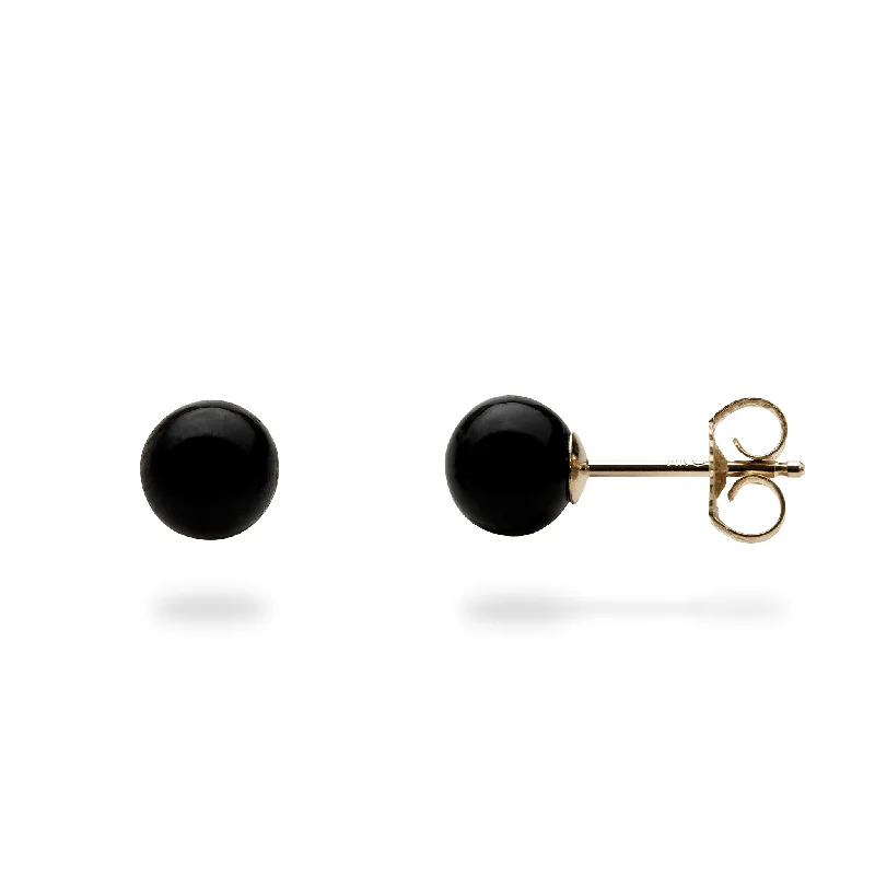 Make Your Outfit Shine With Discounted Jewelry Black Coral Earrings in Gold - 6-6.9mm