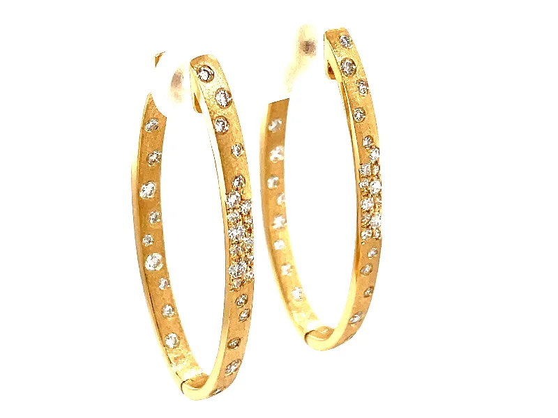 Unique Jewelry Designs Now At Discounted Rates Diamond Oval Hoop Earrings