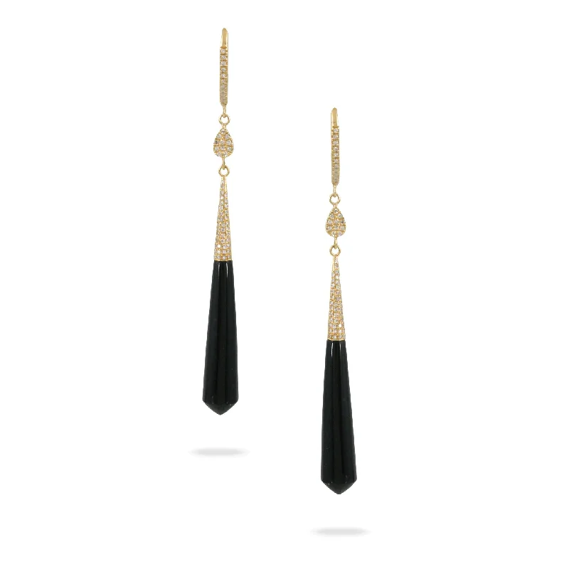 Shop Dazzling Jewelry At The Best Prices Doves - 14K YG Diamond & Black Onyx Earrings