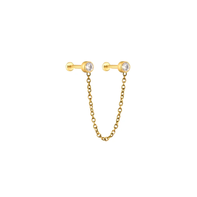 Special Offers On Handcrafted And Designer Jewelry Ellie Vail - Erika Double Stud Chain Cartilage Earring