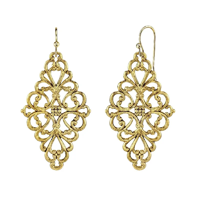 The Ultimate Jewelry Sale – Exclusive Styles At Great Prices 1928 Jewelry Filigree Diamond Drop Earrings