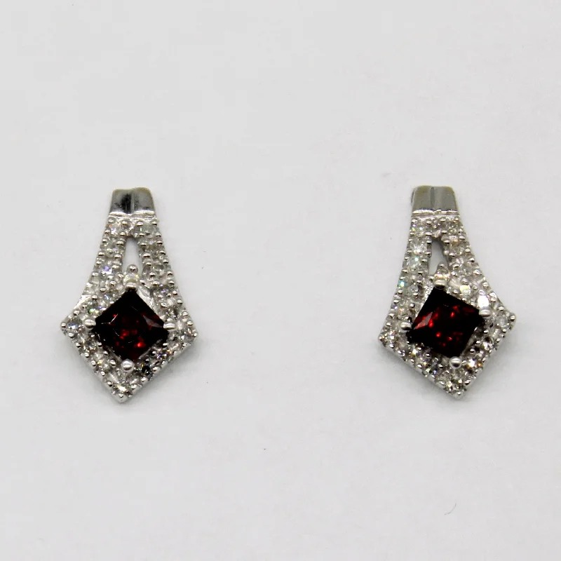 Grab Your Favorite Jewelry At The Lowest Prices Garnet & Diamond Drop Earrings | 0.36ctw, 0.11ctw |