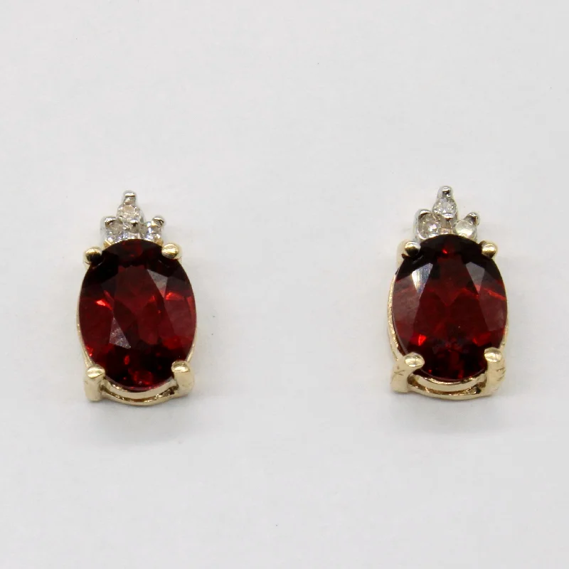 Gorgeous Jewelry, Limited-Time Savings Garnet & Diamond Earrings | 2.80ctw, 0.03ctw |