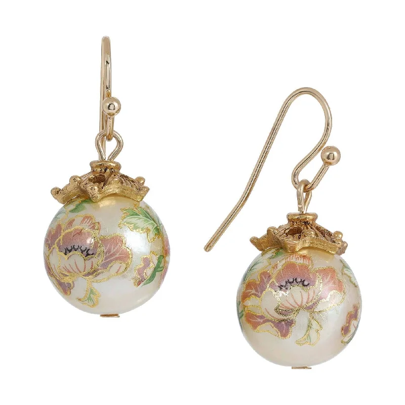 Get Ready To Sparkle – Special Jewelry Discounts 1928 Jewelry Floral Faux Pearl Decal Wire Drop Earrings