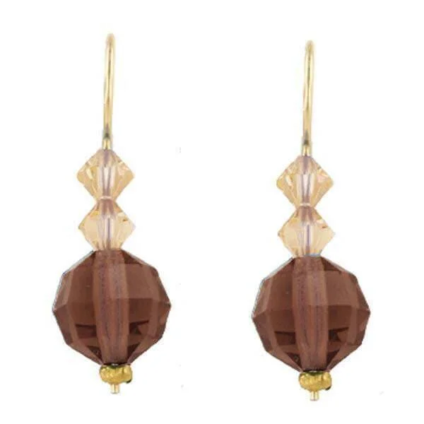 Limited-Stock Jewelry Sale – Once It's Gone, It's Gone 1928 Jewelry Smoked Topaz Light Colorado Bead Wire Drops Earrings