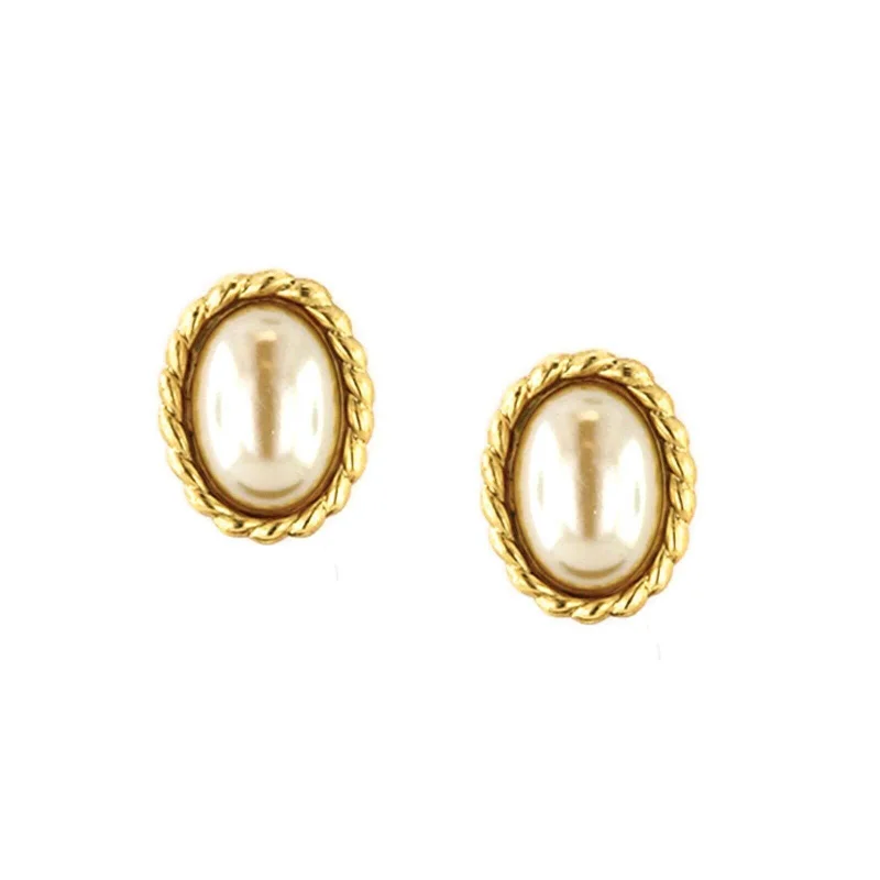 Shop Jewelry That Shines Without The High Price 1928 Jewelry Faux Pearl Oval Button Earrings