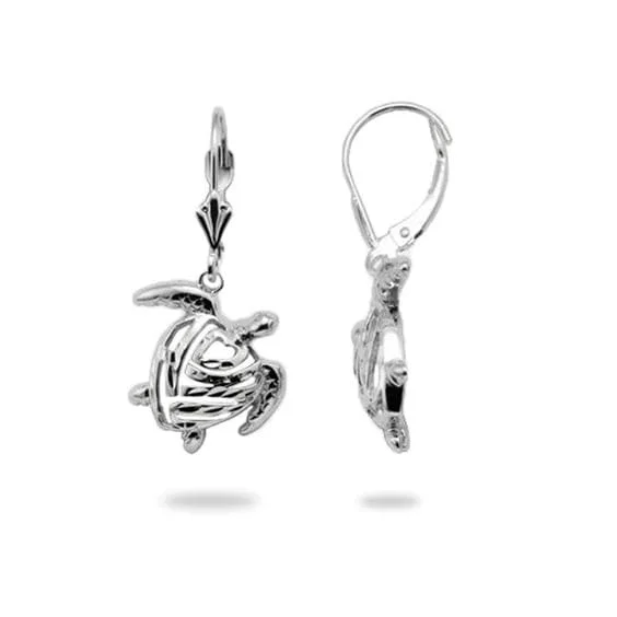 Affordable Glamour – Premium Jewelry For Less Honu Earrings in White Gold - 15mm