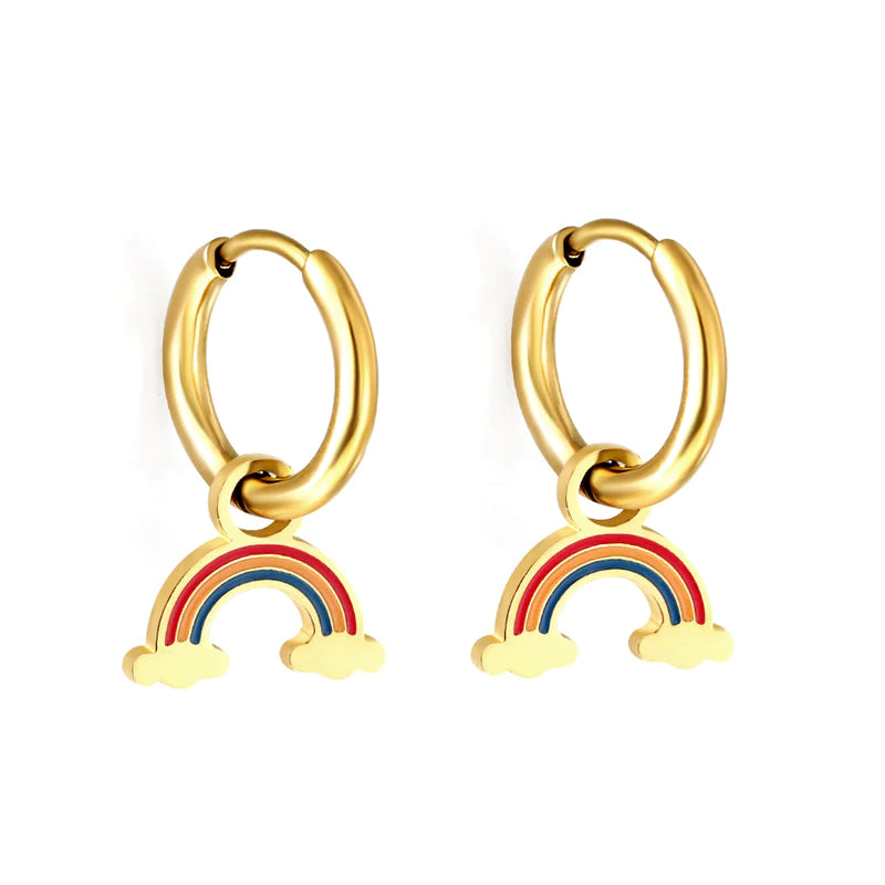 Waterproof Stainless Steel Jewelry For Lasting Beauty Hypoallergenic Rainbow Earrings