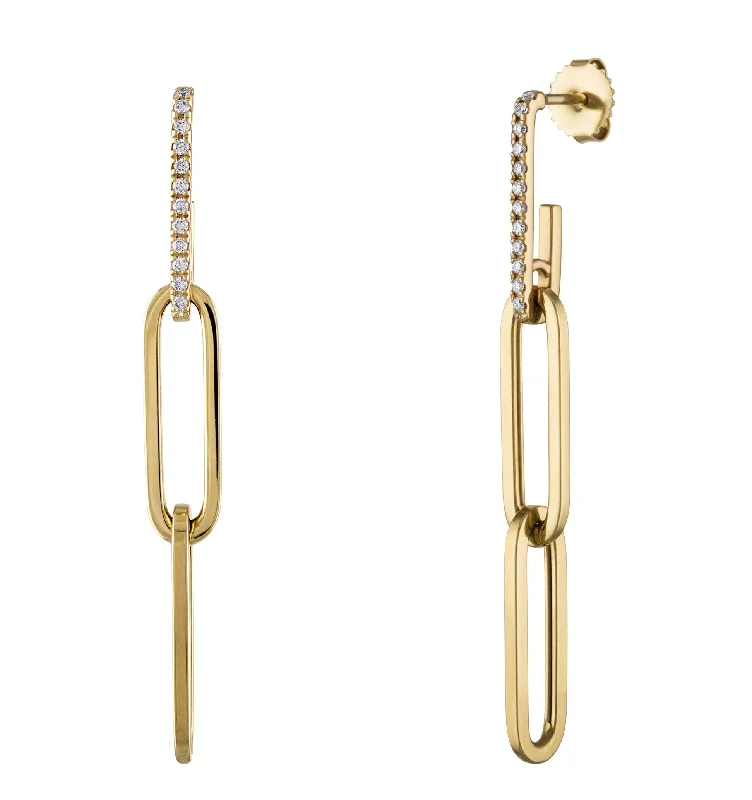 Limited-Time Offer On Elegant Jewelry Pieces Link Earrings with Diamond Top